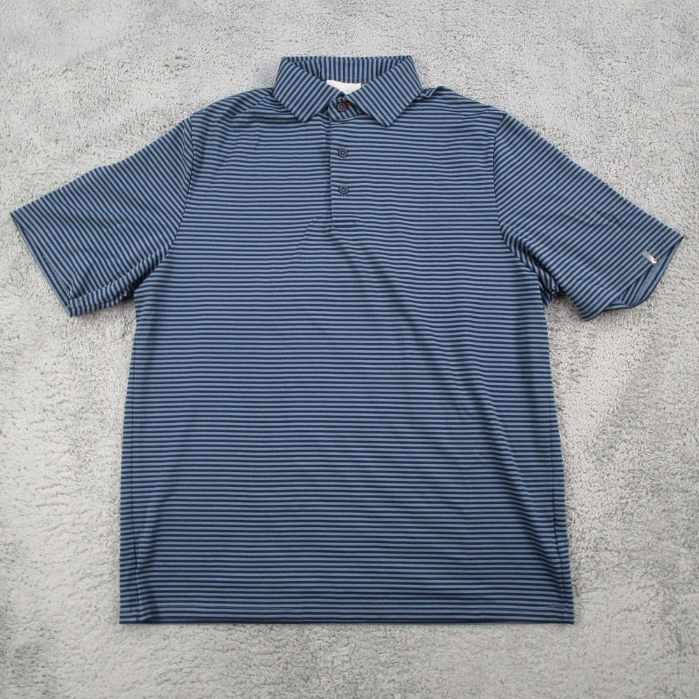 KJUS Mens Blue Striped UPF 30+ Comfort Fit Golf Polo Shirt Size 50 M